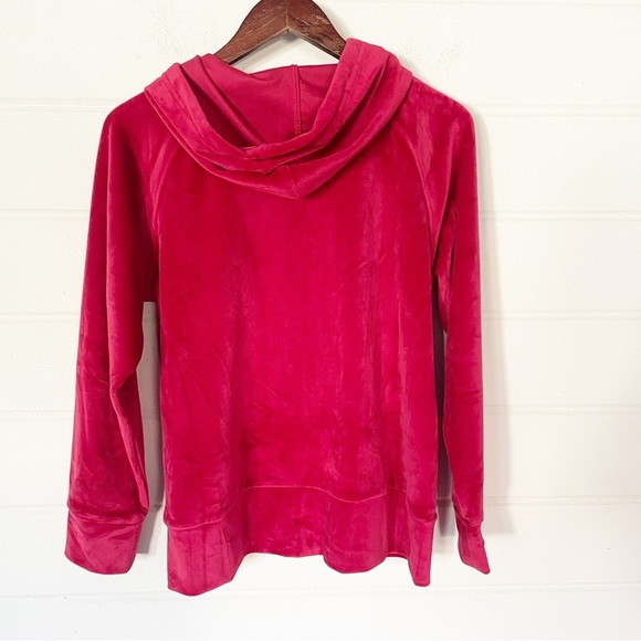 Like new! Natural Impressions Velvet Embroidered Zip-Up Red Hoodie Size Large - Picture 6 of 6